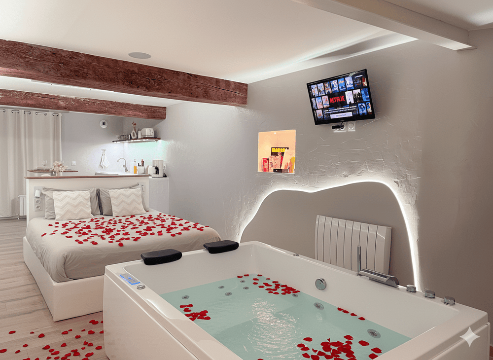 À la folie Loft&Spa romantique avec jacuzzi - Love’nSpa - weekend en amoureux, love rooms avec spa ou jacuzzi privatif1 de À la folie Loft&Spa romantique avec jacuzzi