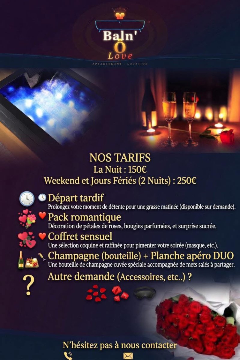 Baln'O Love - Love’nSpa - weekend en amoureux, love rooms avec spa ou jacuzzi privatif3 de Baln'Ô Love