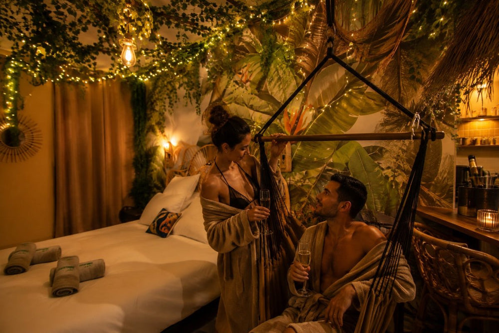 L'aventurier, la jungle - Love’nSpa - weekend en amoureux, love rooms avec spa ou jacuzzi privatif4 de L'aventurier, la jungle