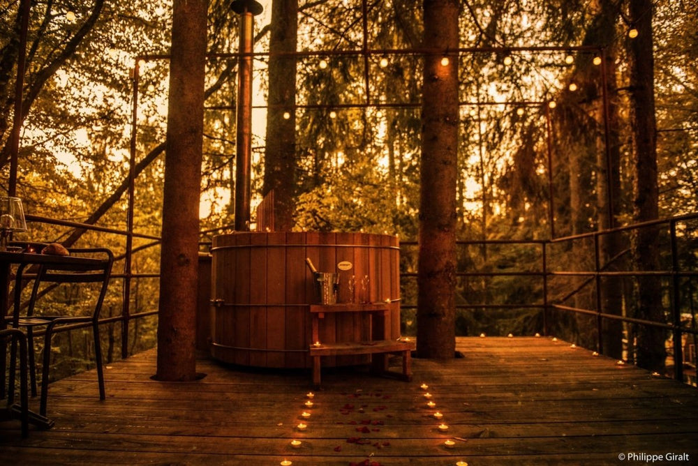 Le Moulin de la Jarousse - Cabane Métal - Love’nSpa - weekend en amoureux, love rooms avec spa ou jacuzzi privatif3 de Le Moulin de la Jarousse - Cabane Métal