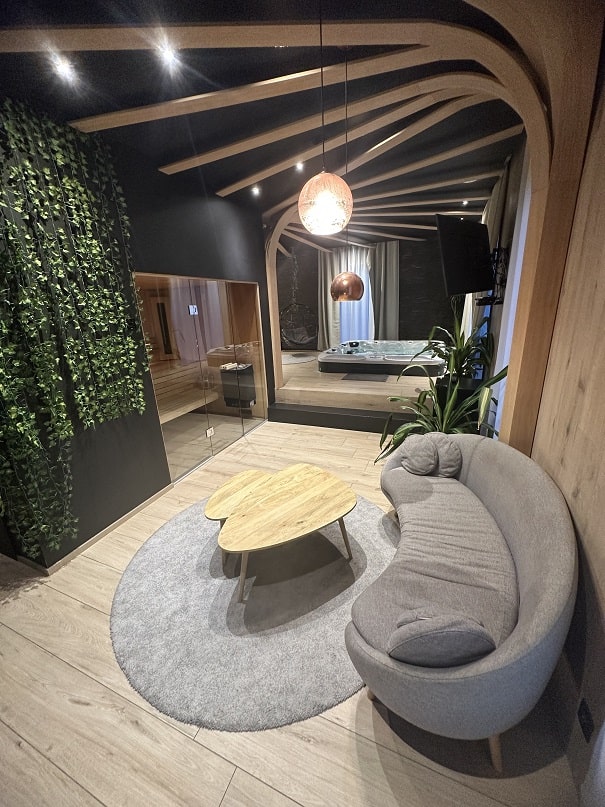 Spa de nage extérieur familial Ebene avec jets puissants, idéal détente et exercice quotidien, couleur grise moderne.4 de Spa Ebène
