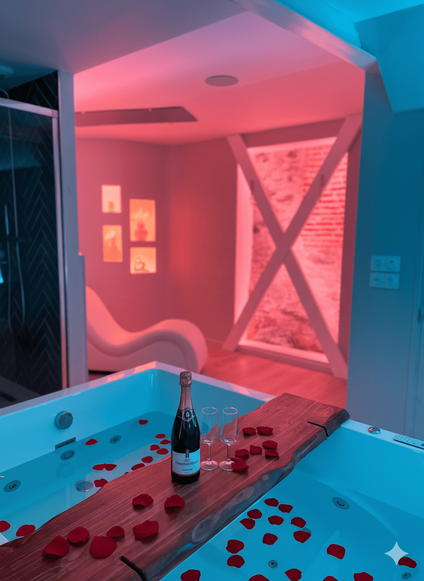 À la folie Loft&Spa romantique avec jacuzzi - Love’nSpa - weekend en amoureux, love rooms avec spa ou jacuzzi privatif10 de À la folie Loft&Spa romantique avec jacuzzi
