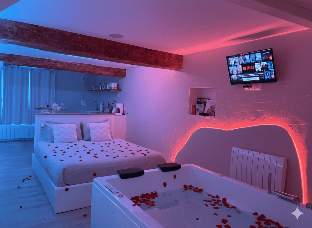À la folie Loft&Spa romantique avec jacuzzi - Love’nSpa - weekend en amoureux, love rooms avec spa ou jacuzzi privatif5 de À la folie Loft&Spa romantique avec jacuzzi
