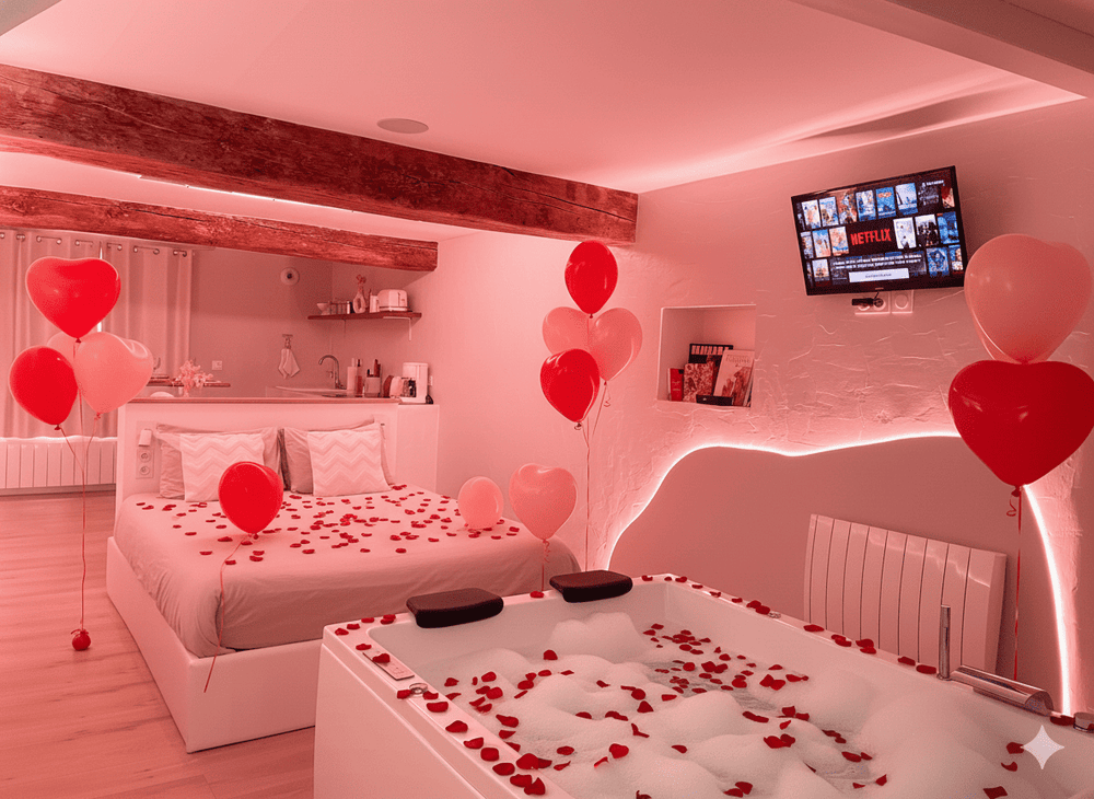 À la folie Loft&Spa romantique avec jacuzzi - Love’nSpa - weekend en amoureux, love rooms avec spa ou jacuzzi privatif9 de À la folie Loft&Spa romantique avec jacuzzi
