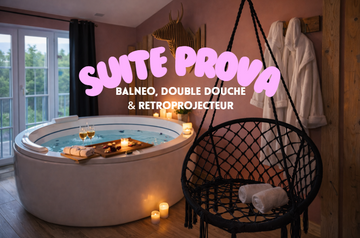 Suite avec balnéo privative, double douche et rétroprojecteur