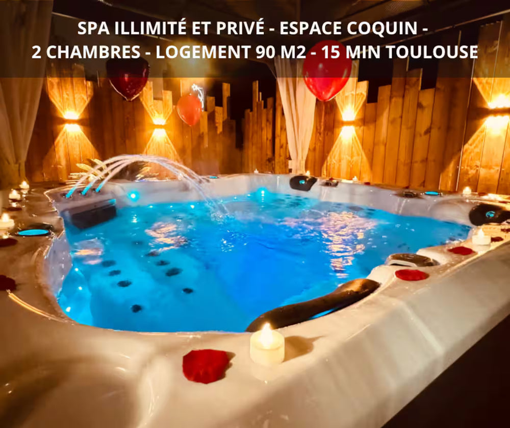 NOVELIA • Loveroom Chic avec Spa & Piscine • 15 min Toulouse - Love’nSpa - weekend en amoureux, love rooms avec spa ou jacuzzi privatif2 de NOVELIA • Loveroom Chic avec Spa & Piscine • 15 min Toulouse

